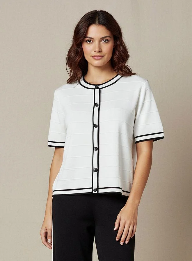 2Xtremz 2Xtremz Regular Fit Top with Contrast Piping